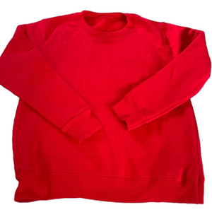 Fleece Interlined Red Long Sleeve Crew Sweatshirt Size S